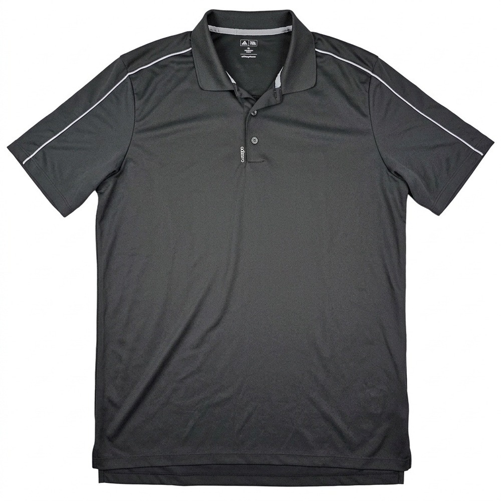 Adidas‎ Golf Adizero Mens XL Black Performance Polo Shirt Short Sleeve 3-Stripe